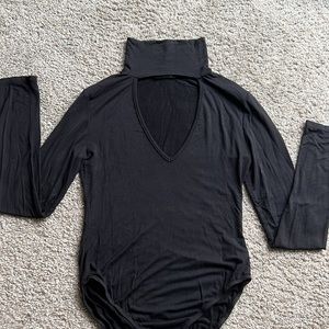 Black long sleeve bodysuit